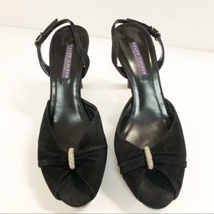 Ralph Lauren collection jeweled suede sling backs
